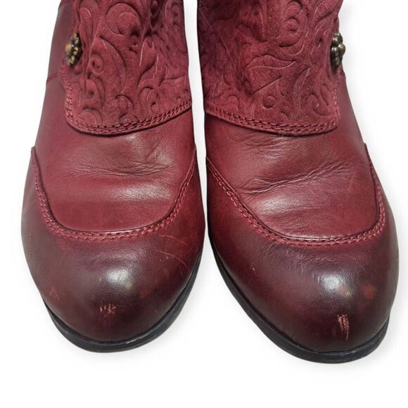 L'artiste Women's Belgard Leather Boots in Bordeaux Red size 38 - Picture 7 of 10